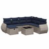 vidaXL Conjunto de sof&aacute; de jardim com 8 pe&ccedil;as e almofadas em rattan sint&eacute;tico cinza
