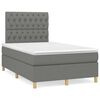 vidaXL Cama boxspring com colch&atilde;o 120x190 cm tecido cinzento-escuro