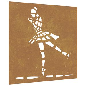 vidaXL Decora&ccedil;&atilde;o p/ muro de jardim a&ccedil;o corten design dan&ccedil;arina bal&eacute;