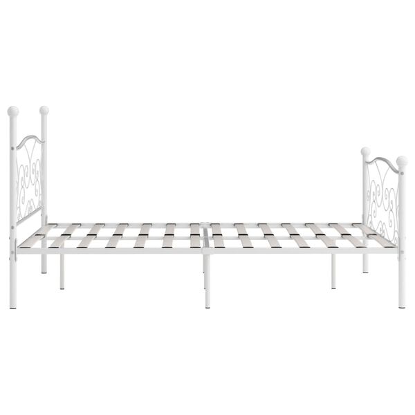 vidaXL Estrutura de cama com estrado de ripas 120x200 cm metal branco
