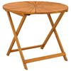 vidaXL Mesa de Jardim Dobr&aacute;vel Natural &Oslash;90 x 75 cm