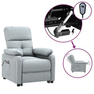 vidaXL Poltrona de massagens el&eacute;trica tecido cinzento-claro