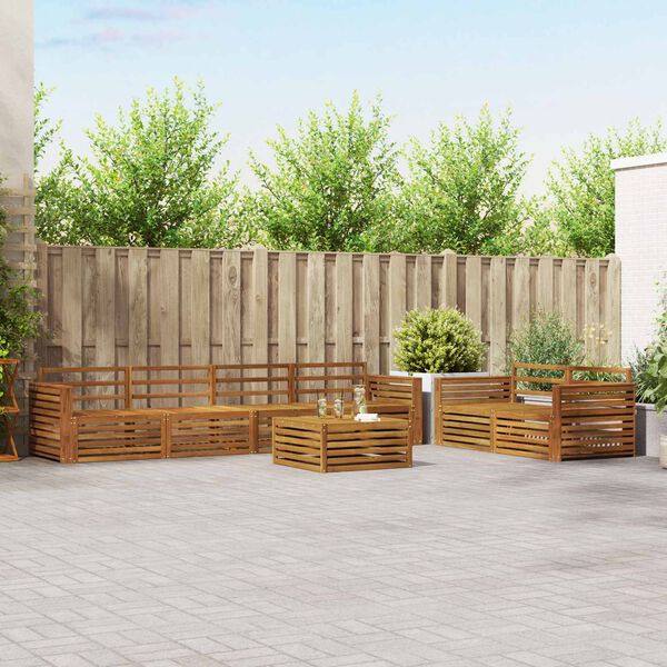 vidaXL Conjunto de Sof&aacute;s para Exterior 7 pcs Natural