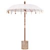 vidaXL Parasol Balin&ecirc;s com Base 250 Creme e Branco 190 x 190 x 250 cm