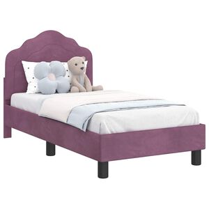 vidaXL Estrutura de Cama para Crian&ccedil;a com Cabeceira Roxo 70 x 140 cm