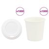 vidaXL Copos de caf&eacute; de papel com tampas 1000 pcs 4oz 100ml