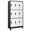vidaXL Cacifo a&ccedil;o 90x45x180 cm antracite e branco
