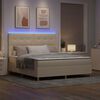 vidaXL Cama Box Spring LED com colch&atilde;o Creme 180 x 200 cm tecido