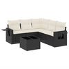 vidaXL 6 pcs conjunto sof&aacute;s de jardim c/ almofad&otilde;es vime PE preto