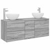 vidaXL Conjunto de Arm&aacute;rios para Banheiro 3 unid. Sonoma cinzento