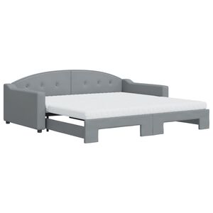 vidaXL Sof&aacute;-cama c/ gavet&atilde;o e colch&otilde;es 100x200cm tecido cinzento-claro