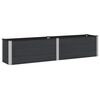 vidaXL Canteiro de jardim elevado Preto 250 x 50 x 54 cm alu.