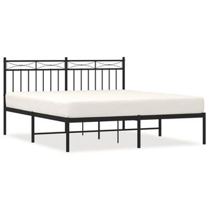 vidaXL Estrutura de cama com cabeceira 160x200 cm metal preto