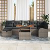 vidaXL Conjunto de Sof&aacute; de Jardim 8 pcs Cinzeto Rattan Sint&eacute;tico