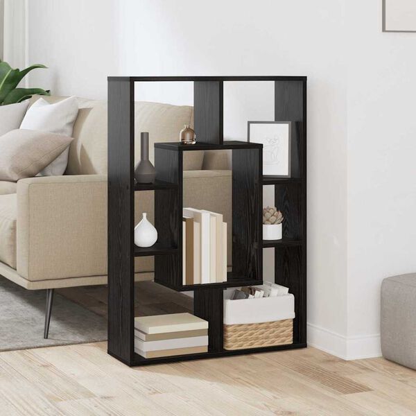 vidaXL Gabinete de Livros Carvalho Preto 63 x 20 x 90 cm
