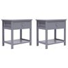 vidaXL Mesas de cabeceira 40x29x42 cm 2 pcs madeira paulownia cinzento