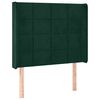 vidaXL Cabeceira cama c/ abas veludo 83x16x118/128 cm verde-escuro