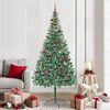vidaXL &Aacute;rvore de Natal Artificial com 300 LEDs Verde 210 cm PVC e A&ccedil;o