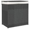 vidaXL Cesto p/ roupa suja c/ 2 sec&ccedil;&otilde;es 53x35x57 cm vime PE cinzento