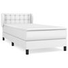 vidaXL Cama com molas/colch&atilde;o 100x200 cm couro artificial branco
