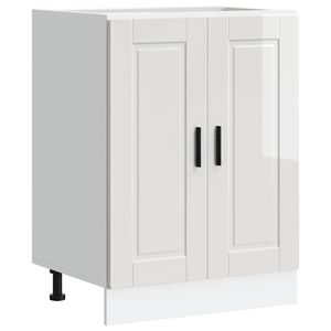 vidaXL Arm&aacute;rio base cozinha Porto derivados madeira branco brilhante