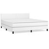 vidaXL Cama com molas/colch&atilde;o 180x200 cm couro artificial branco