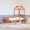 vidaXL Telhado cama infantil 118x70x176,5 cm pinho maci&ccedil;o castanho-mel