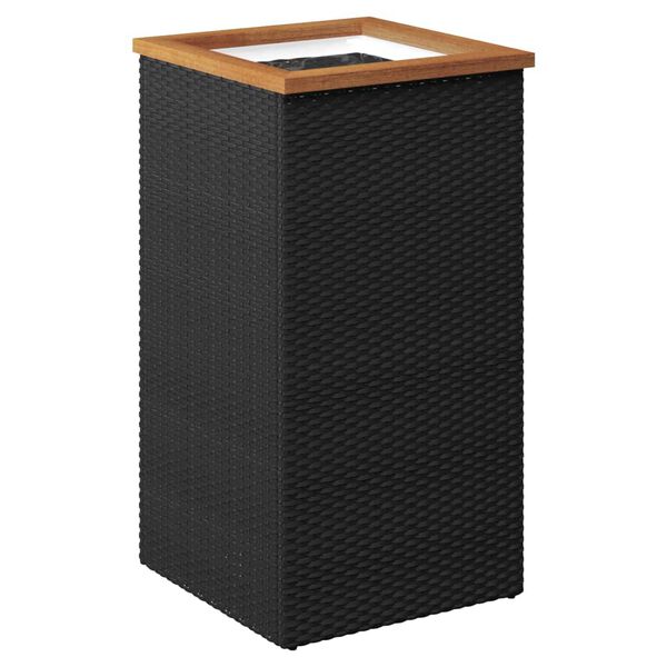 vidaXL Vaso/floreira 40x40x80 cm vime PE preto