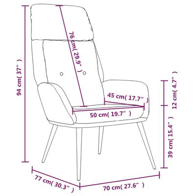 vidaXL Cadeira de descanso camurça artificial cor creme