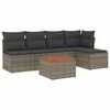 vidaXL 6 pcs conjunto sof&aacute;s de jardim com almofad&otilde;es vime cinzento