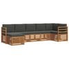 vidaXL Conjunto de Sof&aacute;s para Exterior 7 unid. Natural e Antracite