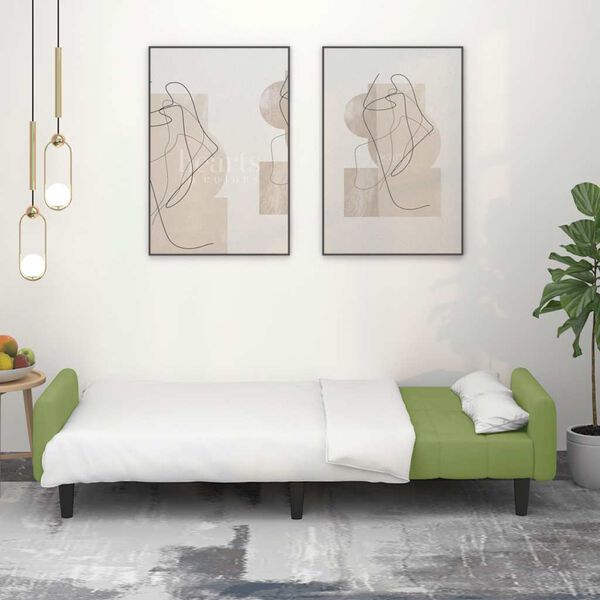 vidaXL Sof&aacute;-cama de 2 lugares veludo verde-claro