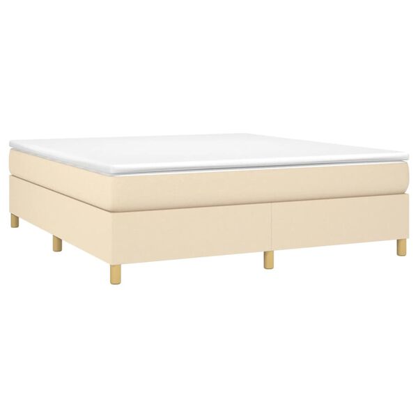 vidaXL Cama com molas/colch&atilde;o 160x200 cm tecido cor creme