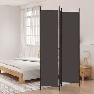 vidaXL Biombo/divis&oacute;ria com 3 pain&eacute;is 150x220 cm tecido castanho