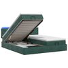 vidaXL Cama Ottoman com Colch&atilde;o e LED Verde-Escuro 180 x 200 cm Veludo