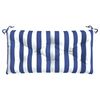 vidaXL Almofad&atilde;o p/ banco jardim 110x50x7 cm tecido riscas azul/branco