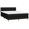 vidaXL Cama box spring c/ colch&atilde;o e LED 140x190 cm tecido preto