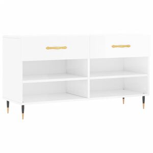 vidaXL Banco sapateira 102x35x55 cm derivados madeira branco brilhante