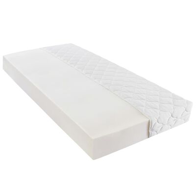 vidaXL Cama com colchão 180x200 cm couro artificial branco