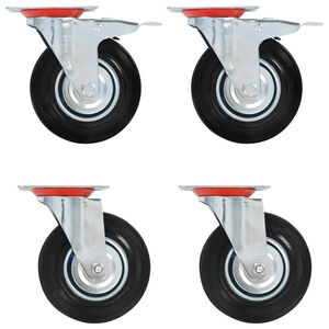 vidaXL Rodas girat&oacute;rias 4 pcs 125 mm