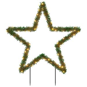 vidaXL Decora&ccedil;&atilde;o estrela de Natal c/ luz e estacas 80 luzes LED 60 cm