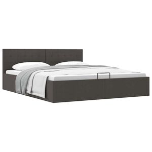 vidaXL Estrutura de cama hidr&aacute;ulica 180x200 cm tecido cinzento-escuro