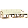 vidaXL Conjunto de Sof&aacute;s para Exterior 5 unid. Branco e Creme
