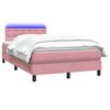 vidaXL Cama box spring c/ colch&atilde;o e LED 120x220 cm veludo rosa