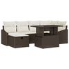 vidaXL Conjunto de Sof&aacute; de Jardim 7 pcs Castanho Rattan Sint&eacute;tico