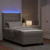 vidaXL Cama Box Spring LED Cinzento-acastanhado 90 x 200 cm tecido