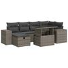 vidaXL 8 pcs conjunto sof&aacute;s de jardim c/ almofad&otilde;es vime PE cinzento