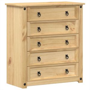 vidaXL Arm&aacute;rio com gavetas Corona 80x40x89 cm madeira de pinho maci&ccedil;a