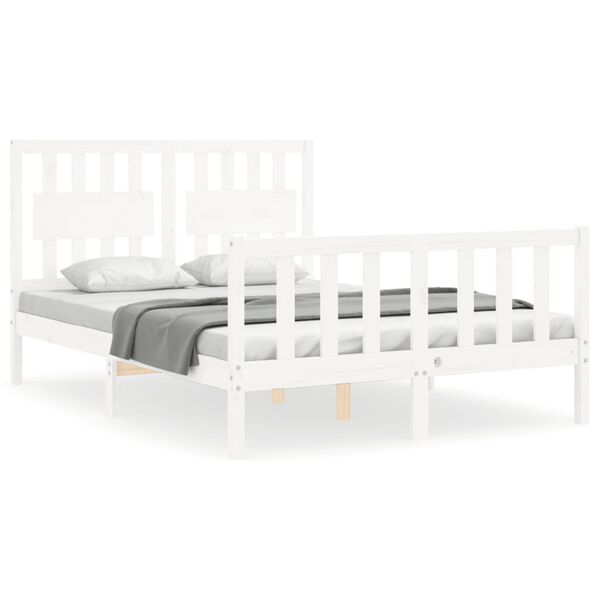 vidaXL Cama sem colchão 120x200 cm madeira de pinho maciça branco