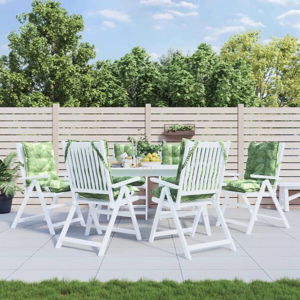 vidaXL Almofad&otilde;es cadeira de encosto baixo 6 pcs oxford padr&atilde;o folhas